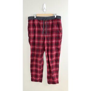 Eddie Bauer Pajama Pants Mens Size‎ XL Red Plaid Flannel Pull On Lounge